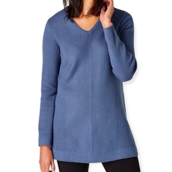 ⏰️V-Neck Sweater Tunic - Picture 1 of 10